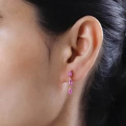 Multi-Tourmaline Dangling Earrings In Vermeil Yellow Gold Over Sterling Silver 1.60 Ctw -Jewelry store 7570232 4