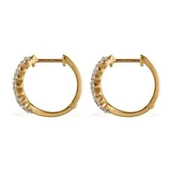 Yellow And White Diamond Hoop Earrings In Vermeil Yellow Gold Over Sterling Silver 1.00 Ctw 10 Yellow And White Diamond Hoop Earrings In Vermeil Yellow Gold Over Sterling Silver 1.00 Ctw -Jewelry store 7570625 3