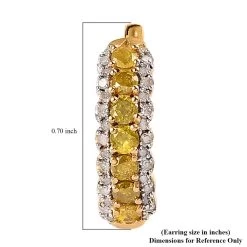 Yellow And White Diamond Hoop Earrings In Vermeil Yellow Gold Over Sterling Silver 1.00 Ctw 11 Yellow And White Diamond Hoop Earrings In Vermeil Yellow Gold Over Sterling Silver 1.00 Ctw -Jewelry store 7570625 4