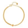 24K Yellow Gold Electroform 2.5mm Phoenix Tail Chain Bracelet (6.50-8.0In) 4.35 Grams -Jewelry store 7571516