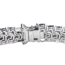 Karis Tanzanite Three-Row Bracelet In Platinum Bond (7.25 In) (Del. In 5-7 Days) 21.00 Ctw -Jewelry store 7571899 3