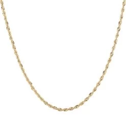 10K Yellow Gold 1.5mm Rope Chain Necklace 22 Inches 1.40 Grams
