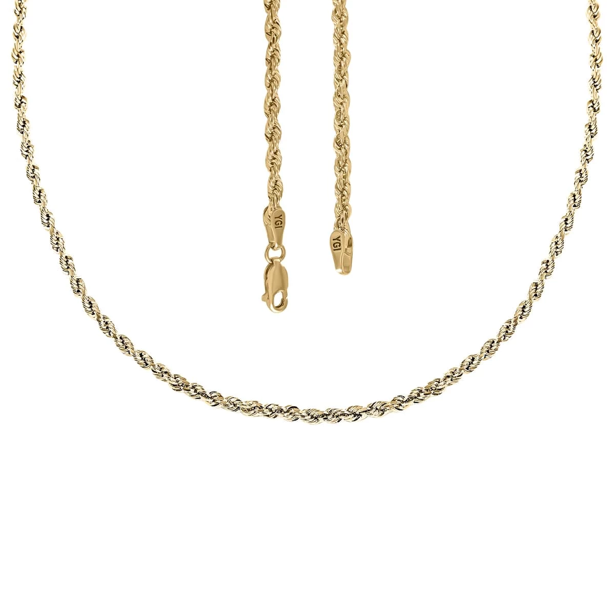 10K Yellow Gold 1.5mm Rope Chain Necklace 22 Inches 1.40 Grams 7 10K Yellow Gold 1.5mm Rope Chain Necklace 22 Inches 1.40 Grams - Image 5