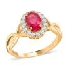 Certified & Appraised Iliana 18K Yellow Gold AAA Mozambique Ruby And G-H SI Diamond Infinity Shank Ring 4.05 Grams 1.25 Ctw (Del. In 7-10 Days)