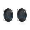 London Blue Topaz Solitaire Stud Earrings In Platinum Over Sterling Silver 1.85 Ctw -Jewelry store 7574367