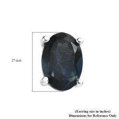 London Blue Topaz Solitaire Stud Earrings In Platinum Over Sterling Silver 1.85 Ctw -Jewelry store 7574367 4