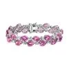 Premium Radiant Orchid Quartz (Triplet) And White Zircon Bracelet In Platinum Over Sterling Silver (6.50 In) 34.00 Ctw 2 Premium Radiant Orchid Quartz (Triplet) And White Zircon Bracelet In Platinum Over Sterling Silver (6.50 In) 34.00 Ctw -Jewelry store 7574510