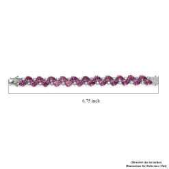 Premium Radiant Orchid Quartz (Triplet) And White Zircon Bracelet In Platinum Over Sterling Silver (6.50 In) 34.00 Ctw -Jewelry store 7574510 4