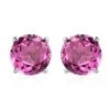 Radiant Orchid Quartz (Triplet) Solitaire Stud Earring In Platinum Over Sterling Silver 4.50 Ctw -Jewelry store 7574597