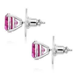 Radiant Orchid Quartz (Triplet) Solitaire Stud Earring In Platinum Over Sterling Silver 4.50 Ctw -Jewelry store 7574597 3