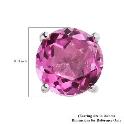 Radiant Orchid Quartz (Triplet) Solitaire Stud Earring In Platinum Over Sterling Silver 4.50 Ctw -Jewelry store 7574597 4