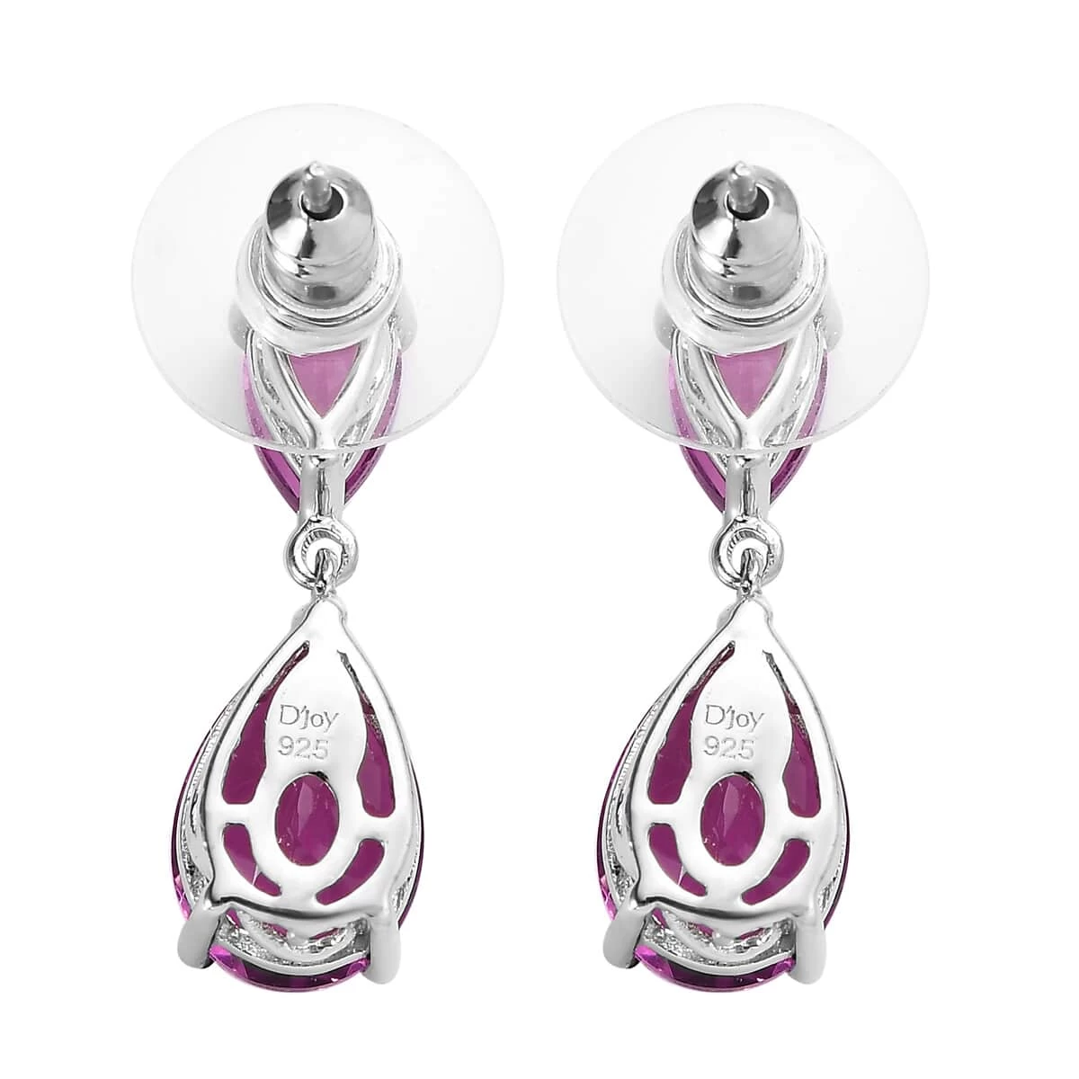 Radiant Orchid Quartz (Triplet) Drop Earrings In Platinum Over Sterling Silver 8.75 Ctw 6 Radiant Orchid Quartz (Triplet) Drop Earrings In Platinum Over Sterling Silver 8.75 Ctw - Image 4