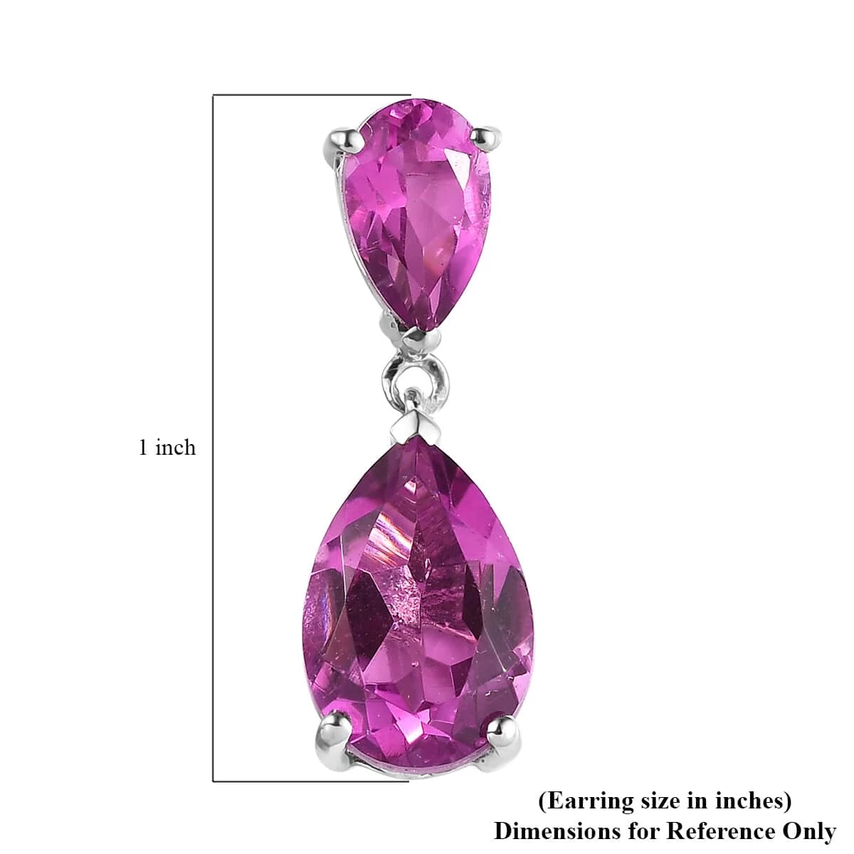 Radiant Orchid Quartz (Triplet) Drop Earrings In Platinum Over Sterling Silver 8.75 Ctw 7 Radiant Orchid Quartz (Triplet) Drop Earrings In Platinum Over Sterling Silver 8.75 Ctw - Image 5