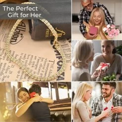 10K White And Yellow Gold Ice Chain Bracelet, Gold Bracelet, Dual Tone Gold Bracelet, Gold Gifts For Her, Birthday Gift 3mm (8.00 In) 6.5 Grams -Jewelry store 7575142 3