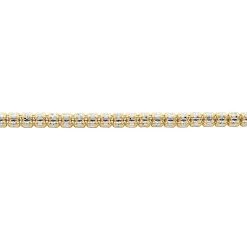 10K White And Yellow Gold Ice Chain Bracelet, Gold Bracelet, Dual Tone Gold Bracelet, Gold Gifts For Her, Birthday Gift 3mm (8.00 In) 6.5 Grams -Jewelry store 7575142 4