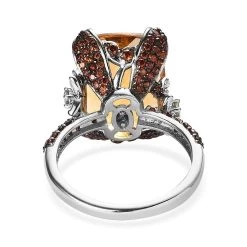 GP Italian Garden Collection AAA Brazilian Citrine And Multi Gemstone Ring In Platinum Over Sterling Silver 11.25 Ctw -Jewelry store 7575330 4