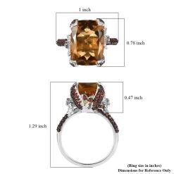 GP Italian Garden Collection AAA Brazilian Citrine And Multi Gemstone Ring In Platinum Over Sterling Silver 11.25 Ctw -Jewelry store 7575330 5