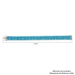 Premium Sleeping Beauty Turquoise Cluster Bracelet In Platinum Over Sterling Silver (8.00 In) 39.10 Ctw -Jewelry store 7575570 4