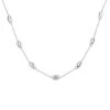 Italian Rhodium Over Sterling Silver Station Oval Moon Necklace (18 Inches) (6.3 G) -Jewelry store 7576058
