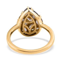 Tanzanite Cluster Ring In Vermeil Yellow Gold Over Sterling Silver 1.70 Ctw -Jewelry store 7576396 4