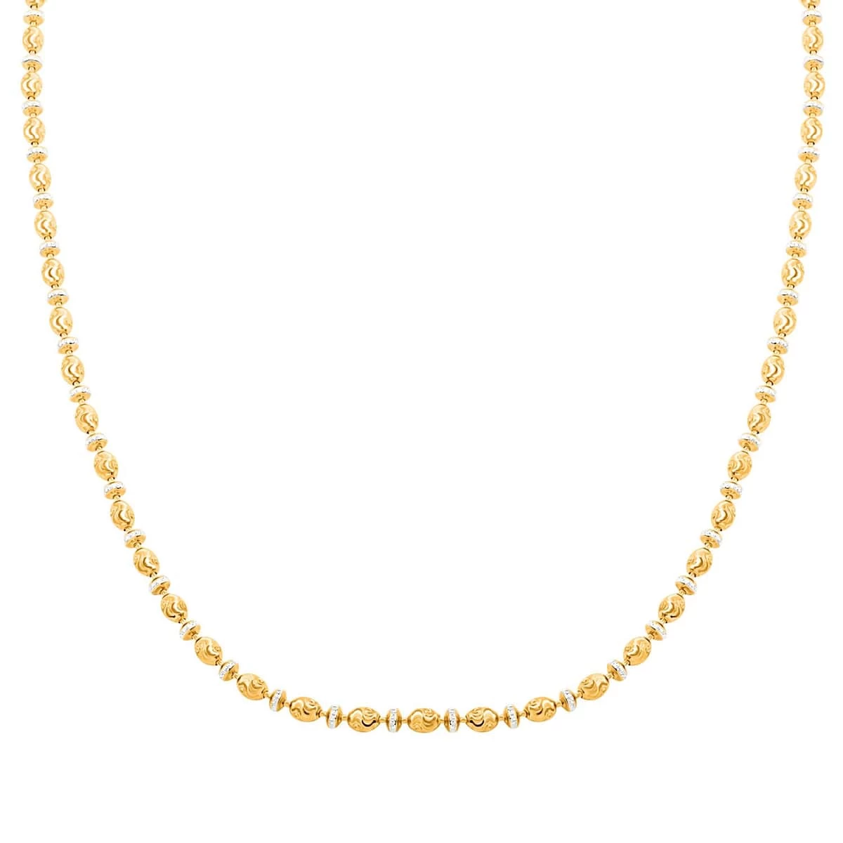 Italian 14K YG And WG Over Sterling Silver Saturno Necklace 20 Inches 13.50 Grams 3 Italian 14K YG And WG Over Sterling Silver Saturno Necklace 20 Inches 13.50 Grams