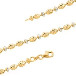 Italian 14K YG And WG Over Sterling Silver Saturno Necklace 20 Inches 13.50 Grams 8 Italian 14K YG And WG Over Sterling Silver Saturno Necklace 20 Inches 13.50 Grams -Jewelry store 7576403 2