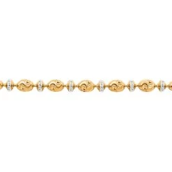 Italian 14K YG And WG Over Sterling Silver Saturno Bracelet (7.50 In) 5.20 Grams -Jewelry store 7576405 4