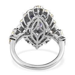 Tanzanite Ring In Vermeil Yellow Gold And Platinum Over Sterling Silver 1.60 Ctw -Jewelry store 7577205 4