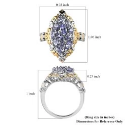 Tanzanite Ring In Vermeil Yellow Gold And Platinum Over Sterling Silver 1.60 Ctw -Jewelry store 7577205 5
