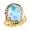 GP Italian Garden Collection Premium Larimar Ring In Vermeil Yellow Gold Over Sterling Silver 18.10 Ctw -Jewelry store 7577536