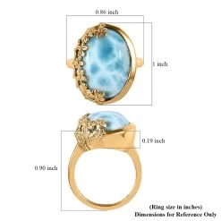 GP Italian Garden Collection Premium Larimar Ring In Vermeil Yellow Gold Over Sterling Silver 18.10 Ctw -Jewelry store 7577536 5