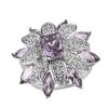 GP Italian Garden Collection Premium Rose De France Amethyst And White Zircon Floral Ring In Platinum Over Sterling Silver 7.65 Ctw -Jewelry store 7578369