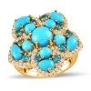 Premium Sleeping Beauty Turquoise And Multi Gemstone Floral Ring In Vermeil Yellow Gold Over Sterling Silver 6.25 Ctw 1 Premium Sleeping Beauty Turquoise And Multi Gemstone Floral Ring In Vermeil Yellow Gold Over Sterling Silver 6.25 Ctw -Jewelry store 7578990