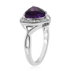 AAA Moroccan Amethyst And Moissanite Ring In Platinum Over Sterling Silver 2.75 Ctw -Jewelry store 7579084 3