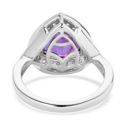 AAA Moroccan Amethyst And Moissanite Ring In Platinum Over Sterling Silver 2.75 Ctw -Jewelry store 7579084 4