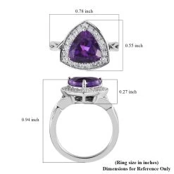 AAA Moroccan Amethyst And Moissanite Ring In Platinum Over Sterling Silver 2.75 Ctw -Jewelry store 7579084 5