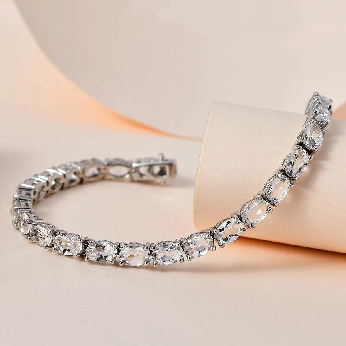 Brazilian Petalite Tennis Bracelet In Platinum Over Sterling Silver (6.50 In) 8.90 Ctw 4 Brazilian Petalite Tennis Bracelet In Platinum Over Sterling Silver (6.50 In) 8.90 Ctw - Image 2