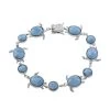 Larimar Turtle Bracelet In Platinum Over Sterling Silver (6.50 In) 27.50 Ctw 1 Larimar Turtle Bracelet In Platinum Over Sterling Silver (6.50 In) 27.50 Ctw -Jewelry store 7579449