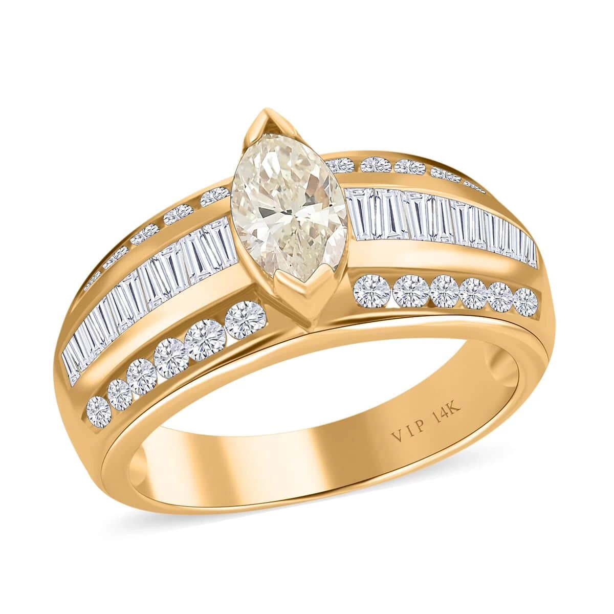 14K Yellow Gold Diamond Ring 5.40 Grams 1.50 Ctw 3 14K Yellow Gold Diamond Ring 5.40 Grams 1.50 Ctw