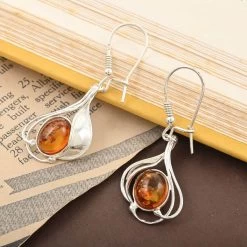 Baltic Amber Dangle Earrings In Sterling Silver -Jewelry store 7579539 1