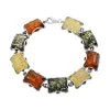 Multi Color Amber Bracelet In Sterling Silver (7.00 In) -Jewelry store 7579552