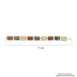Multi Color Amber Bracelet In Sterling Silver (7.00 In) -Jewelry store 7579552 4