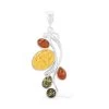 Multi Colored Amber Pendant In Sterling Silver -Jewelry store 7579571