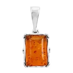 Baltic Amber Pendant In Sterling Silver