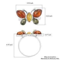 Baltic Amber Butterfly Ring In Sterling Silver -Jewelry store 7580269 4