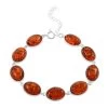 Multi Colored Amber Station Bracelet In Sterling Silver (6.50-8.50In)