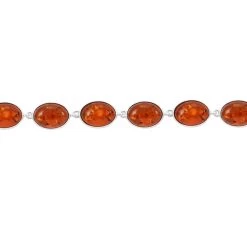 Multi Colored Amber Station Bracelet In Sterling Silver (6.50-8.50In) -Jewelry store 7580278 2