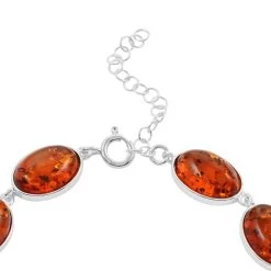 Multi Colored Amber Station Bracelet In Sterling Silver (6.50-8.50In) -Jewelry store 7580278 3