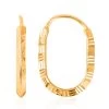 24K Yellow Gold Electroform Oval Hoop Earrings 2 Grams