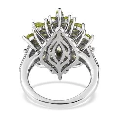 Premium Peridot Elongated Ring In Platinum Over Sterling Silver 3.35 Ctw -Jewelry store 7582226 4